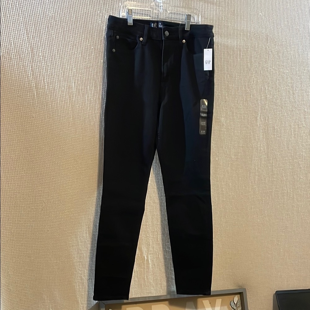 NWT GAP Black Skinny Jeans Classic Style high rise super stretchy size 8/29